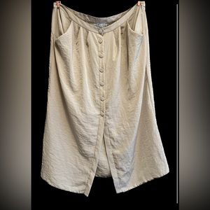 ASOS DESIGN Curve midi pencil skirt with button and pocket detail in stone